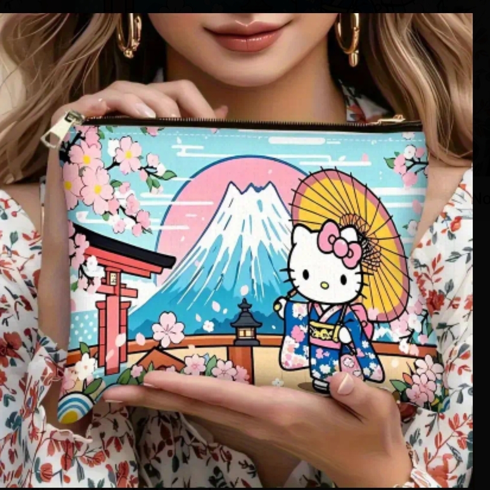 Hello Kitty Sakura Cosmetic Bag - Pink and Blue